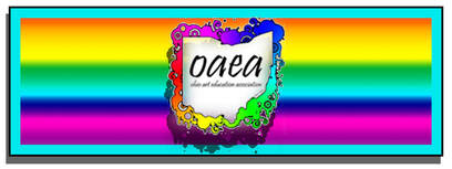 OAEA logo with rainbow background